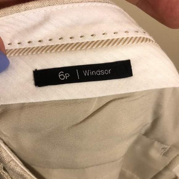 Talbots Windsor Linen Wide Leg Cream/Tan Pants 6P - Picture 8 of 11